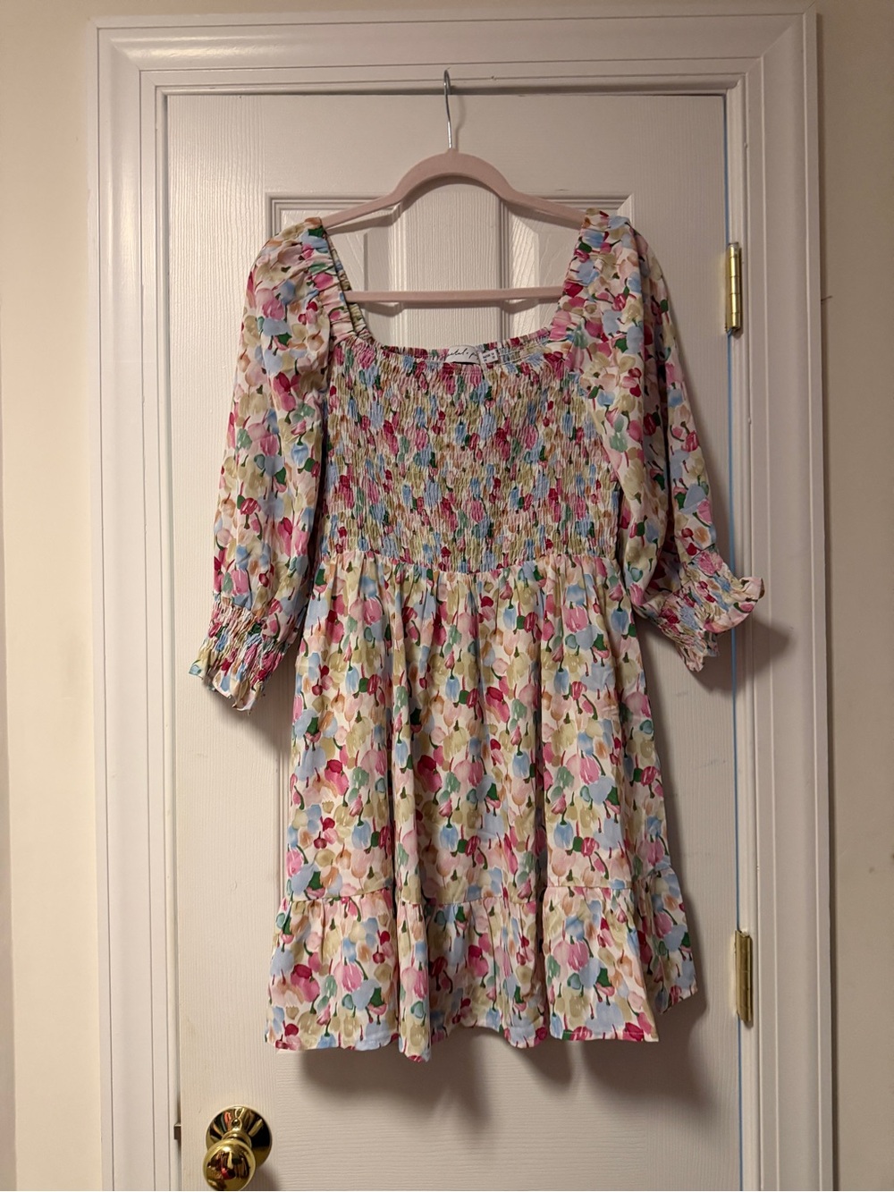 Petal & Pup Multi-Color Floral Smocked Mini Dress